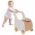 2-in-1 Baby Learning Walker Wooden Toddler Push Walker Toys w/ Wheels Perspective: front