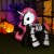 5.5ft Inflatable Skeleton Unicorn Halloween Decoration w/ Built-in LED Lights Perspective: front