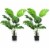 2 Pack Artificial Monstera Deliciosa Tree 4ft Faux Plant w/ Cement-Filled Pot Perspective: front