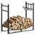 33'' Firewood Rack W/ Removable Kindling Holder Steel Fireplace Wood Perspective: front
