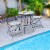 3PCS Mosaic Patio Bistro Set Conversation Set w/ Folding Chairs & Round Table Perspective: front