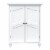 Elegant Home Fashions Wooden Bathroom Versailles Floor Storage Cabinet Space Saver, White Perspective: front