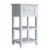 Elegant Home Fashions Wooden Bathroom Floor Storage Cabinet Space Saver Organizer, White Perspective: front