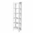 Elegant Home Fashions Wooden Bathroom Linen Storage Cabinet Space Saver w/ 5 shelves White Perspective: front