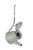 White Enamel Metal Rustic Tea Kettle Decorative Outdoor Hanging Birdhouse Small Perspective: front