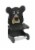 Whimsical Hand Painted Black Bear Wooden Toilet Paper Roll Holder With Phone Shelf Perspective: front