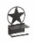 Rustic Brown Painted Metal Western Star Toilet Paper Roll Holder With Phone Shelf Perspective: front