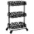 Pemberly Row 3 Tier Metal Serving Cart in Distressed Glossy Black Perspective: front