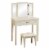 Bowery Hill Vanity Set with Stool in White Perspective: front