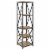 Pemberly Row 4 Shelf Metal and Wood Bookcase in Barnwood Perspective: front