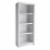 Atlin Designs 59 Tall 4 Shelf Bookcase in White Faux Woodgrain Perspective: front