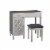 Riverbay Furniture Vanity Set in Silver Finish Perspective: front