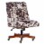 Riverbay Furniture Transitional Fabric Armless Cow Print Office Chair in Brown Perspective: front