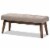 Baxton Studio Elia Button Tufted Bedroom Bench in Light Gray Perspective: front