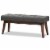 Baxton Studio Elia Button Tufted Bedroom Bench in Dark Gray Perspective: front