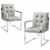 Brika Home Faux Leather Dining Chair in Light Gray (Set of 2) Perspective: front