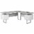 Levan Home L Shaped Corner Computer Desk in White and Gray Cement Perspective: front