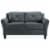 Bowery Hill 18.5 Contemporary Microfiber Loveseat Couch in Dark Gray Perspective: front