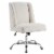 Riverbay Furniture Upholstered Swivel Office Chair in Cream Sherpa Perspective: front