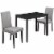 Levan Home 3 Piece Dinette Set in Black and Gray Perspective: front