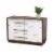 Levan Home Mette Mid-Century 6-Drawer Wood Dresser in White and Walnut Perspective: front