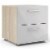 Levan Home Contemporary 2 Drawer Nightstand in Oak & White Gloss Perspective: front