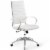 Scranton & Co High Back Ribbed Faux Leather Office Swivel Chair in White Perspective: front