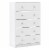 Levan Home Contemporary 5 Drawer Engineered Wood Chest/Bedroom Dresser in White Perspective: front