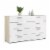 Levan Home Engineered Wood 8 Drawer Double Dresser in Oak/White High Gloss Perspective: front