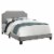 Bed, Full Size, Platform, Bedroom, Frame Linen Look, Wood Legs, Grey, Chrome, Transitional Perspective: front