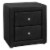 Nightstand, End, Side, Lamp, Storage Drawer, Bedroom Pu Leather Look, Black, Transitional Perspective: front