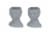 Set of 2 Roaring 20's Flapper Lady Gray Concrete Head Mini Planter 6 Inches Tall - Grey Perspective: front