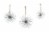 Silver Metal Bursting Star Decorative Hanging Ornaments Set of 3 Rope Hangers Perspective: front