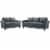 LifeStyle Solutions Transitional 2 Piece Sofa and Loveseat Set in Dark Gray Perspective: front