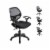 Set of 4 Mesh Office Chairs in Black Perspective: front