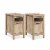 Set of 2 End Table/ Side Table with Pull-Out Shelf and One Drawer in Lintel Oak Perspective: front