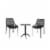 3 Piece Patio Bistro Set with Bistro Table and Set of 2 Chair in Black Perspective: front