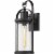 Z-Lite Roundhouse 20  Seedy Glass Aluminum Outdoor Wall Sconce in Black Perspective: front