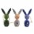 Holiday Ornament Springtime Rabbits Wood Easter Bunny Painted Ro2100 Blue Perspective: front