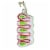 Holiday Ornament Ribbon Candy Glass Sweet Treats Old Fashion Hard Go6983 Green Perspective: front