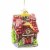 Huras Cotton Candy Gingerbread House Glass Ornament Candy Cane Gum Drop S748a Perspective: front