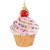 Huras Rainbow Sprinkled Cupcake Glass Ornament Sweets Pastry Cake S543 Perspective: front