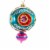 Sbk Gifts Holiday Floral Teal Triple Reflector Ornament Teardrop Christmas Sbk221106 Perspective: front