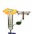 Home & Garden Flower Top Rain Guage Metal Yard Decor Stake Ge410 Yellow Perspective: front