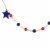 Patriotic Red White Blue Bead Garland Wood Usa Americana A5322 Star Perspective: front