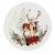 Tabletop Stag Snack/Dessert Plate Dolomite Christmas Poinsettia Mx181403 Perspective: front