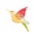 Crystal Expressions Hummingbird With Charm Acrylic Hover Ornament Acry742 Pink Perspective: front