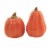 Tabletop Pumpkin Salt And Pepper Shaker Dolomite Halloween Fall H8400 Orange Perspective: front