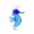 Holiday Ornament Festive Seahorse Artglass Small Marine Fish Orn74942 Blue Perspective: front