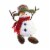 Christmas Snowman Shelf Sitter Polyester Winter Bead Legs Ex21194 Flaps Perspective: front